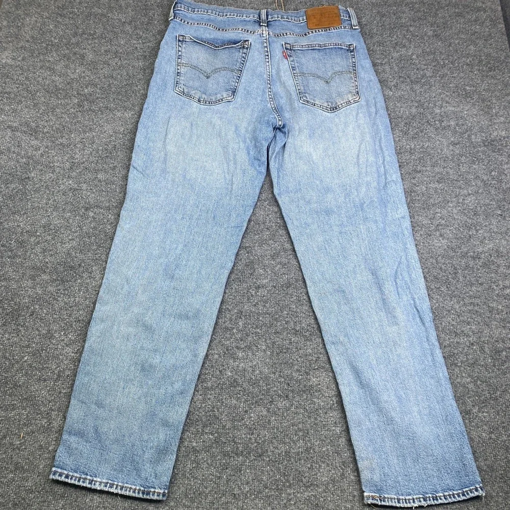 Levis Premium 514 Straight Fit Light Wash Blue Denim Jeans Mens 36x32